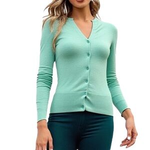 Kersh Mint Green Cardigan Sweater Size XS
